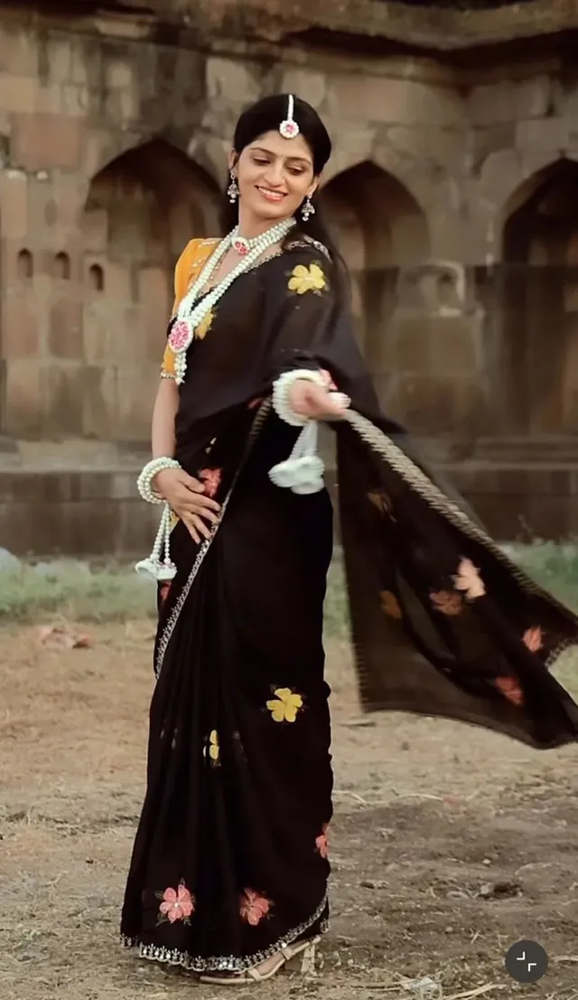 Pure soft Rangoli silk Mirror Work Saree - View 6