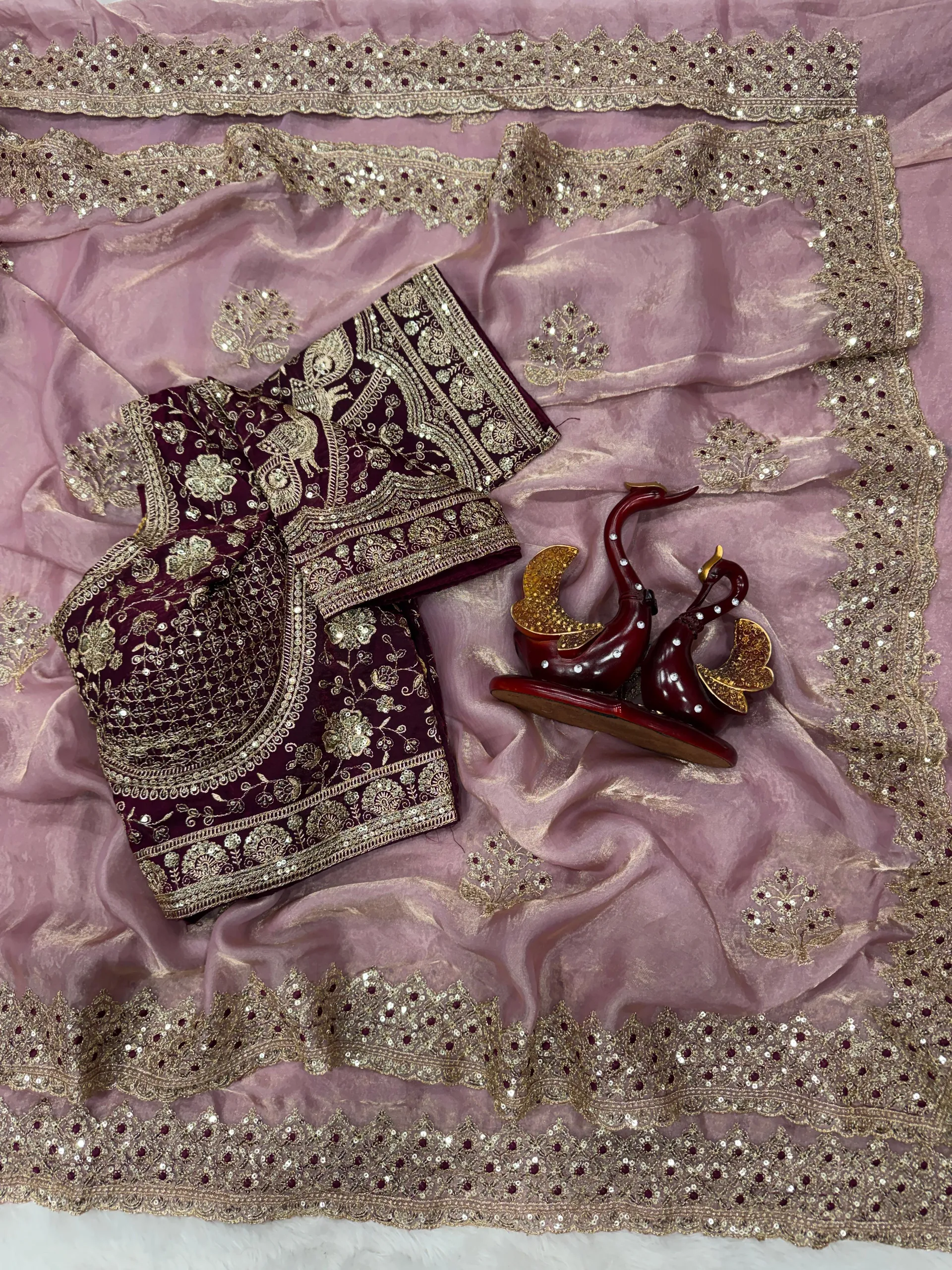 Designer Frendy Satin Saree – Stylish & Trendy - View 2