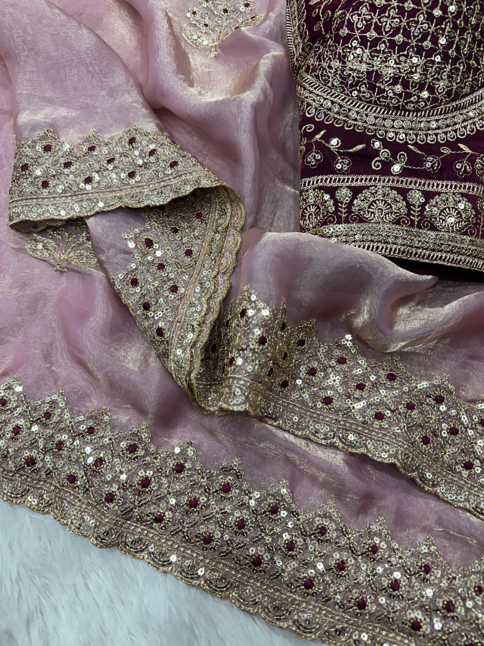 Designer Frendy Satin Saree – Stylish & Trendy - View 3