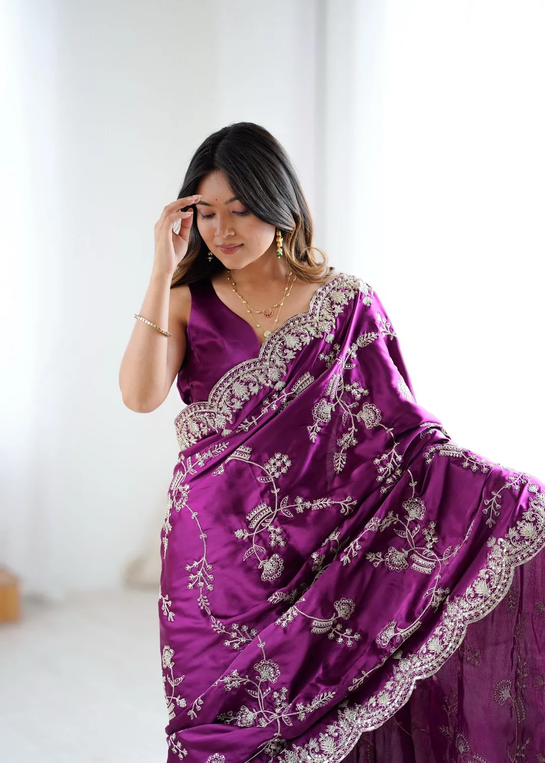 New Launch – Designer Japan Satin Silk Saree - View 5