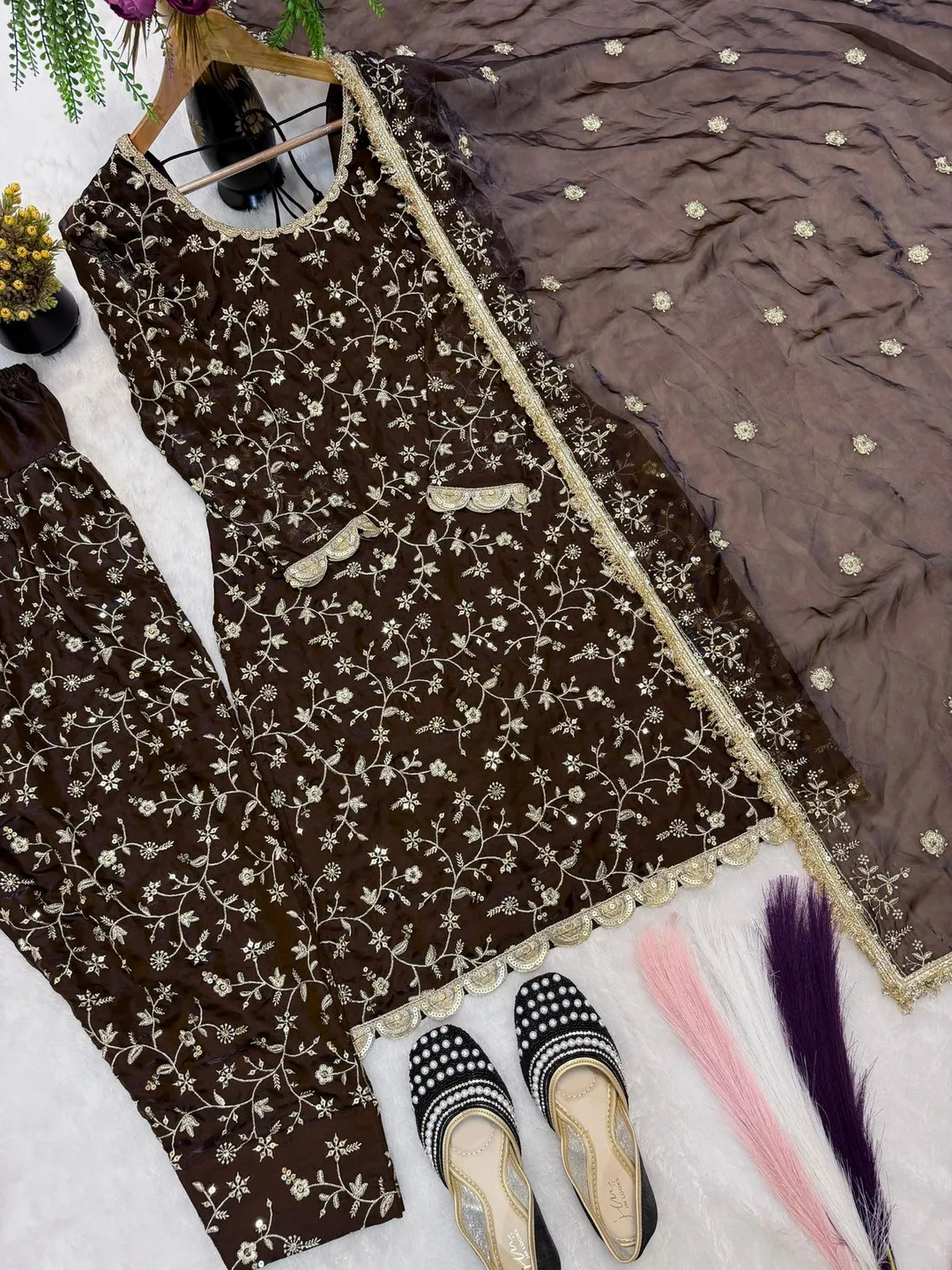 New Launch – Designer Party Wear Top, Patiala Suit & Dupatta Set - View 6