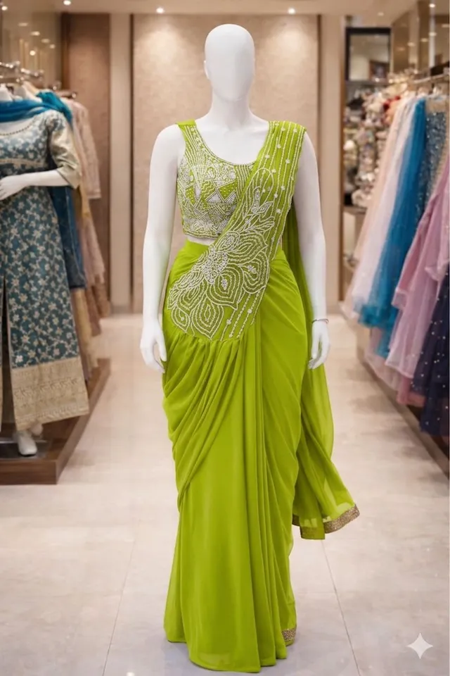 ✨ New Super Trending Ready-to-Wear Saree - Georgette Saree Online India - Buy at ₹1550 - Image 1