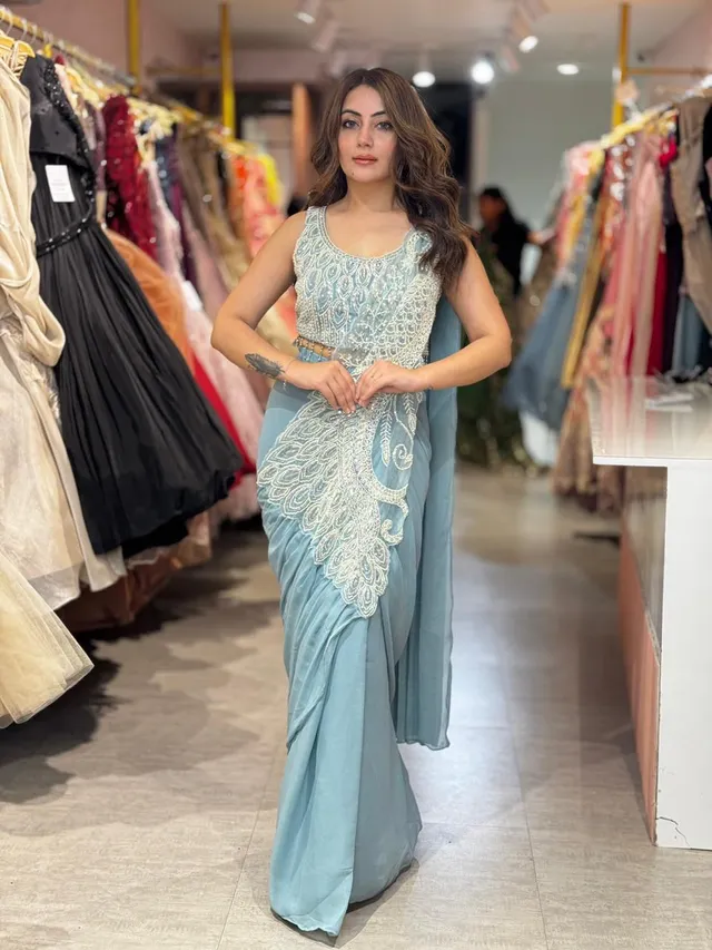 Ready-to-Wear Rangoli Silk Saree with Beads, Cut Dana & Sequins Work - View 3