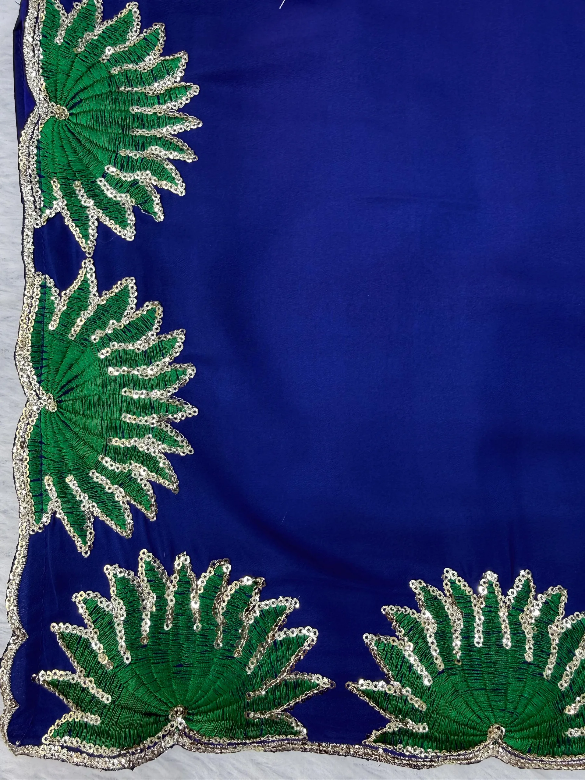 Premium American Silk Suit Set with Heavy Thread & Sequins Work | Farshi Palazzo & Dupatta - View 5