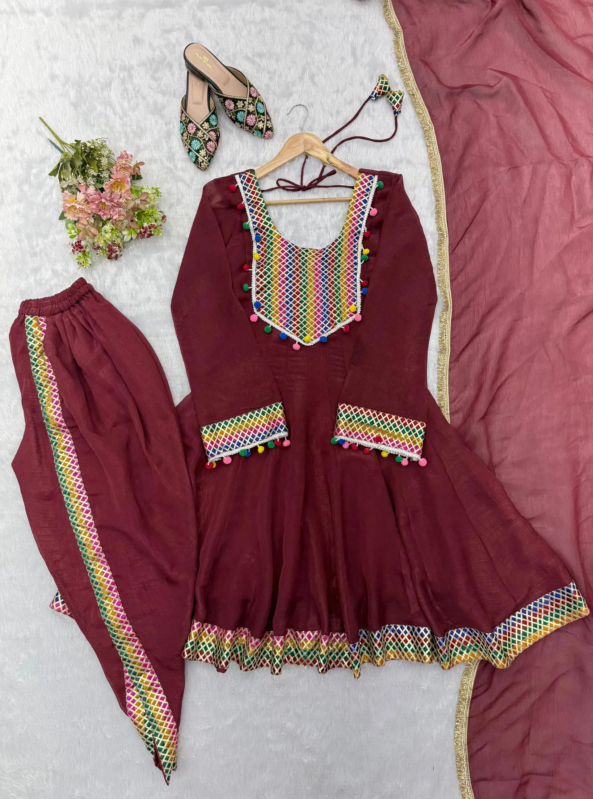 Designer Tulip Dhoti Set with Flared Top & Dupatta – Wedding Special - View 5