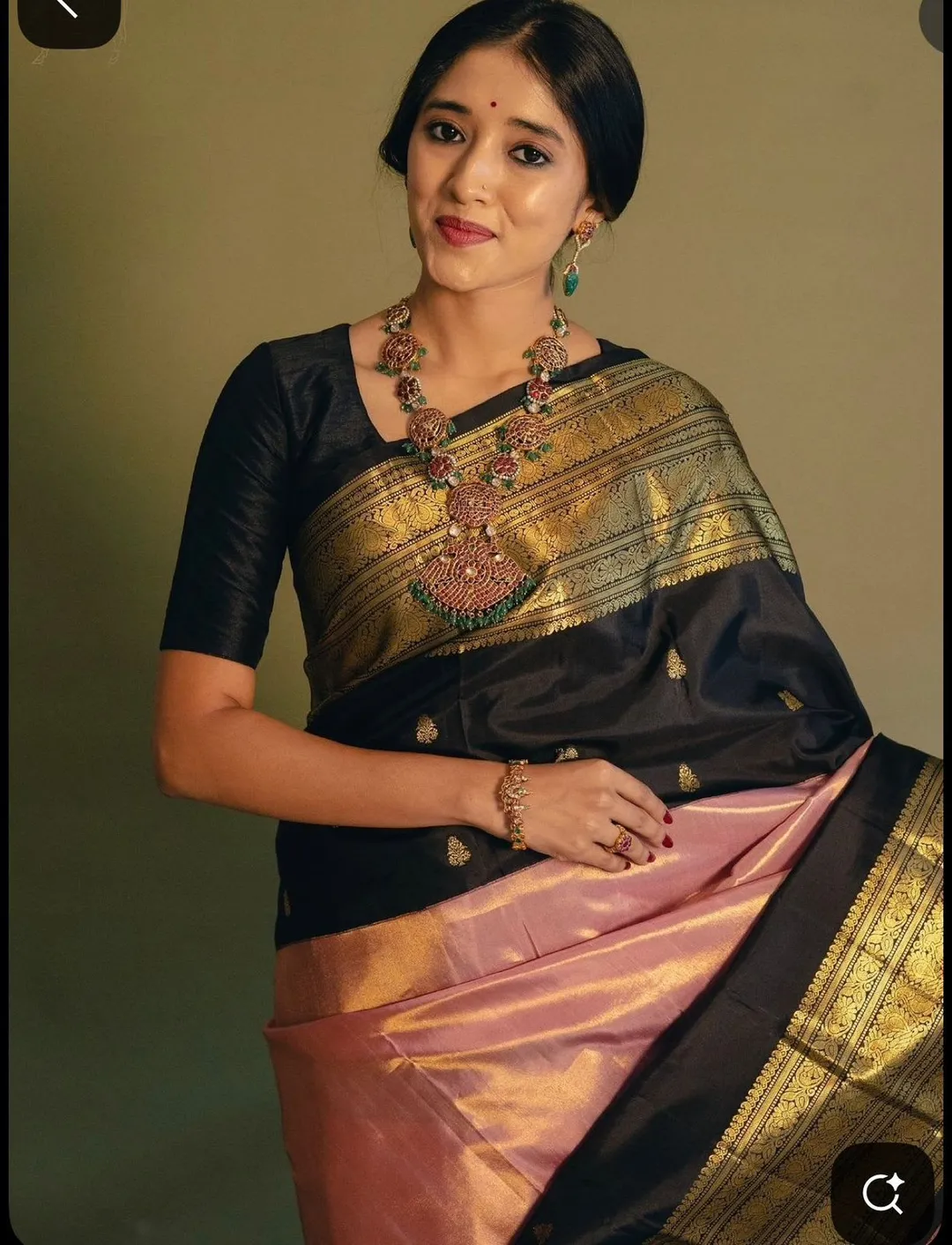 Banarasi Half & Half Semi Katan Soft Silk Saree with Zari Weaving Border & Rich Pallu - View 3