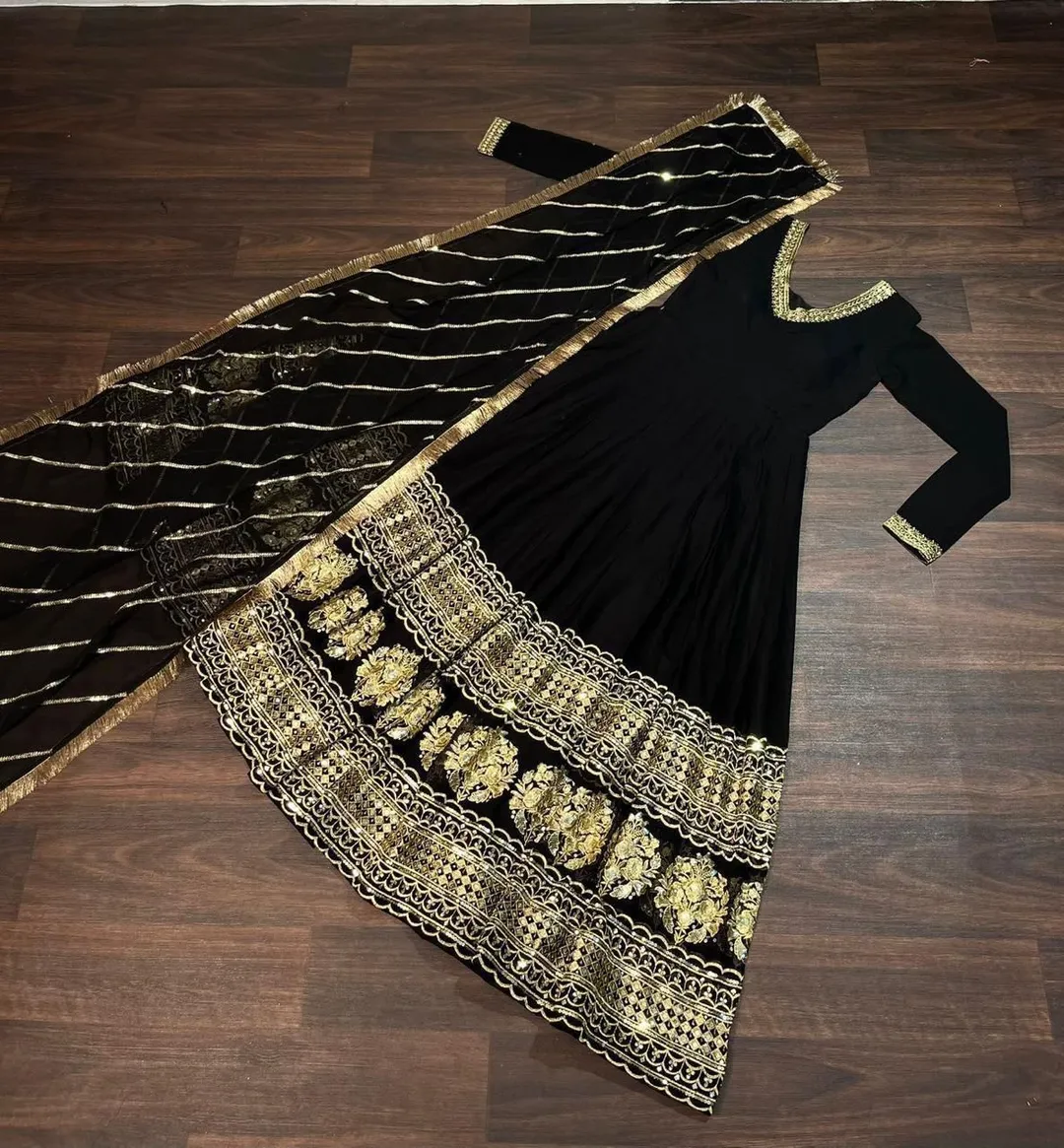 Gown with Dupatta – Sequins Embroidered Party Wear Collection - View 5