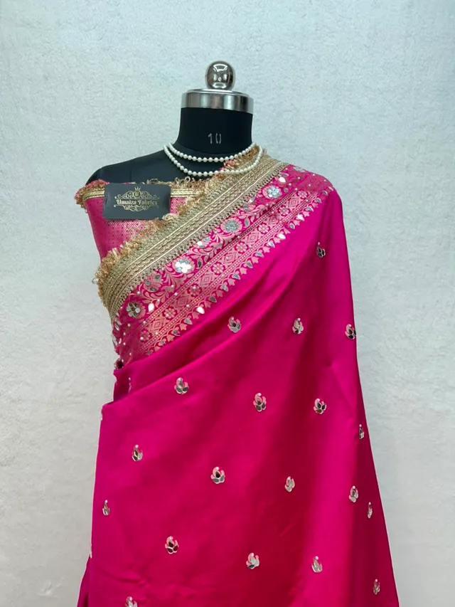 Chand Sitara Collection – Premium Banarasi Semi Katan Silk Saree - Banarasi Semi Katan Silk Saree Online India - Buy at ₹2499 - Image 1