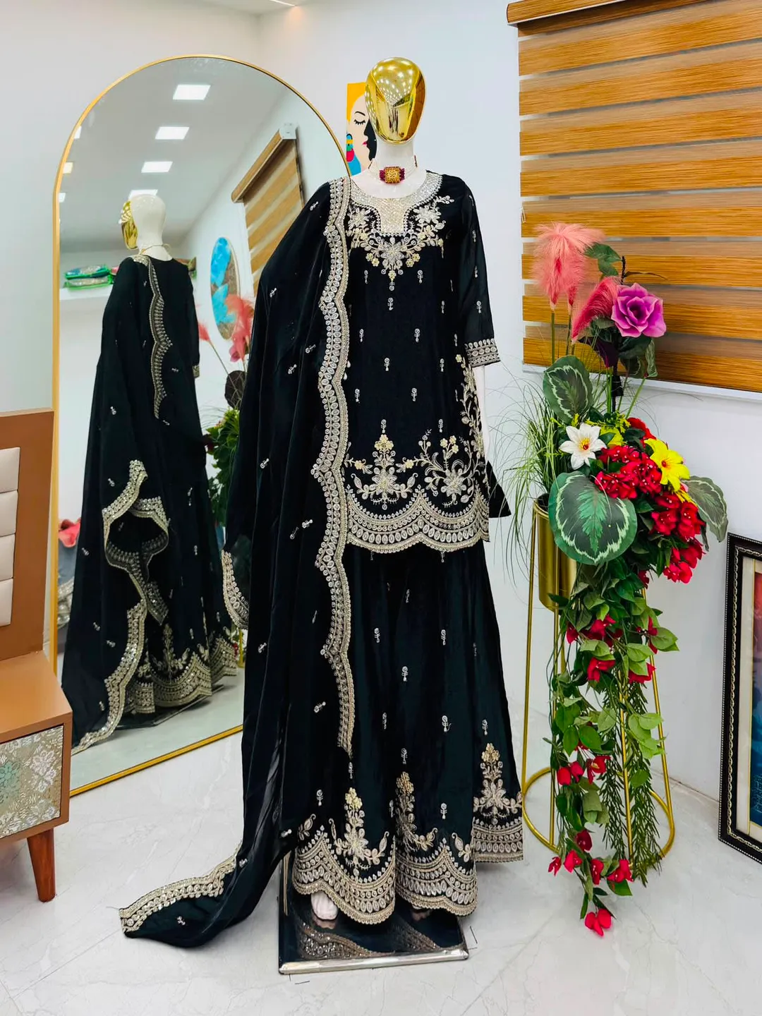 New Designer Party Wear Sharara Suit & Dupatta Set - View 6