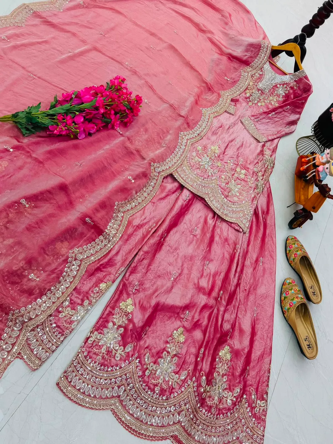 New Designer Party Wear Sharara Suit & Dupatta Set - View 3