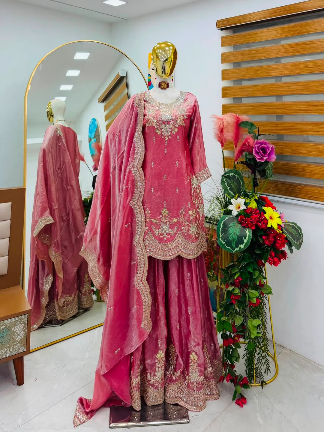 New Designer Party Wear Sharara Suit & Dupatta Set - View 5