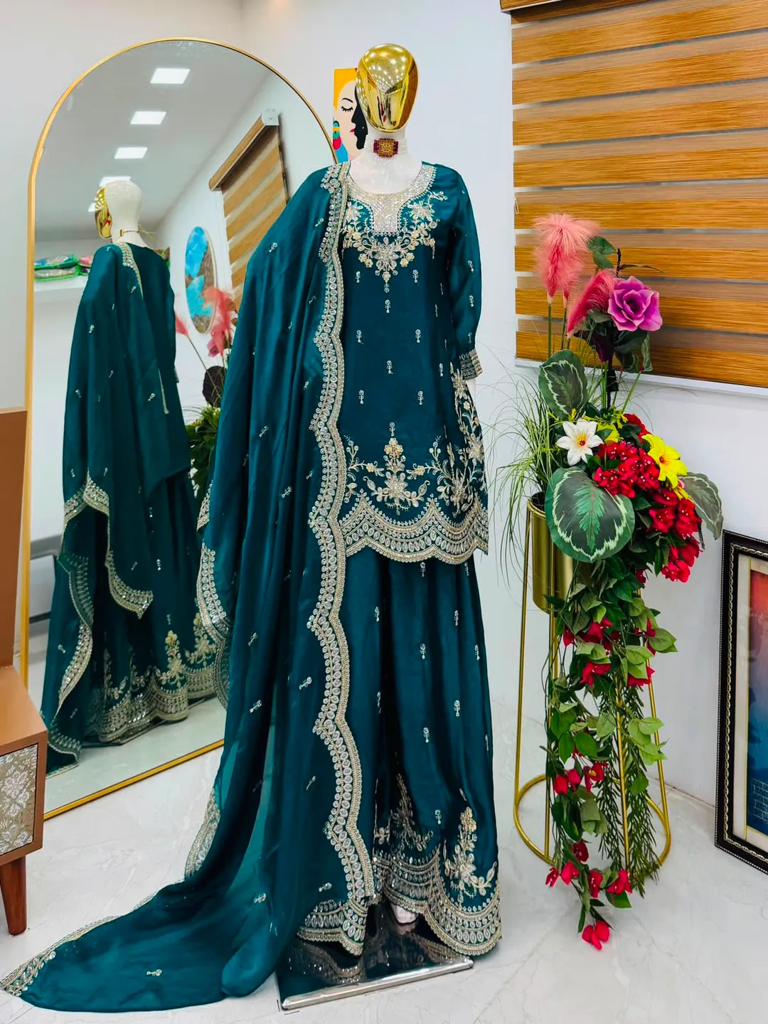 New Designer Party Wear Sharara Suit & Dupatta Set - View 6