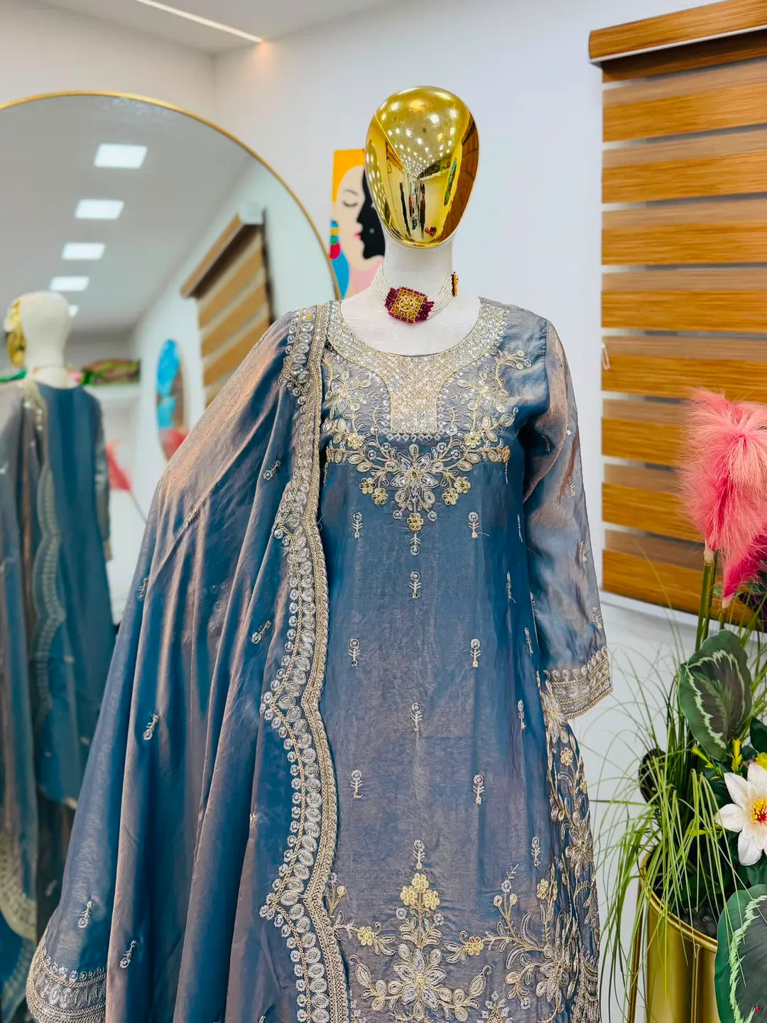 New Designer Party Wear Sharara Suit & Dupatta Set - View 5
