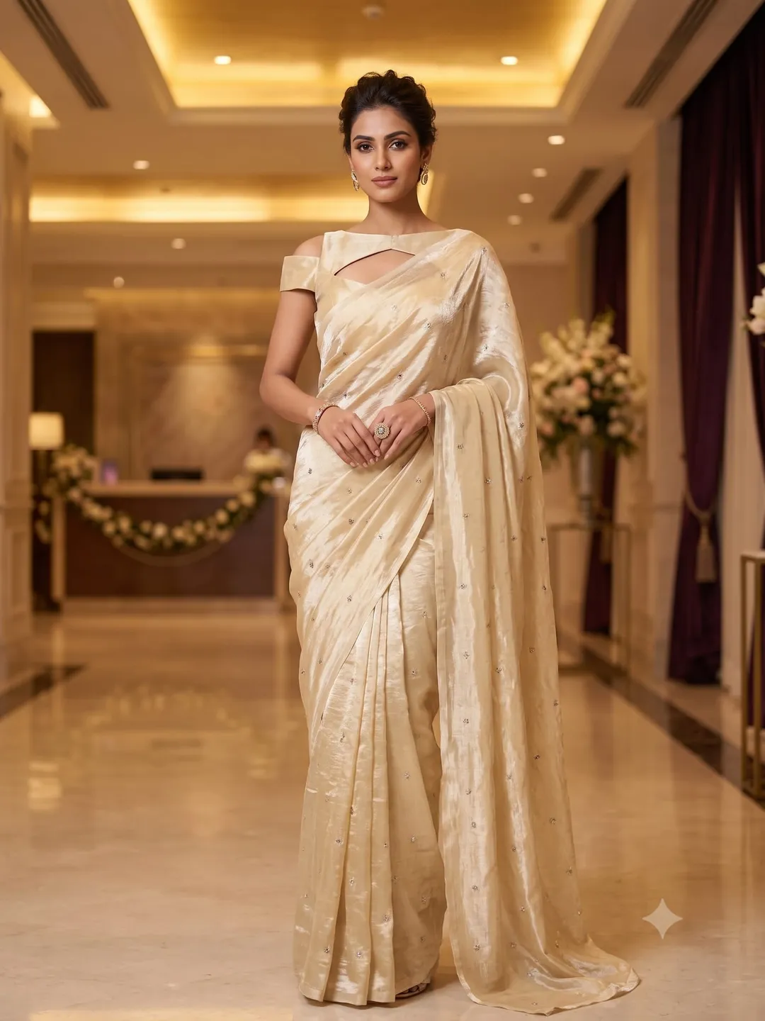 Best Selling Space Satin Multi Sequence Work Saree