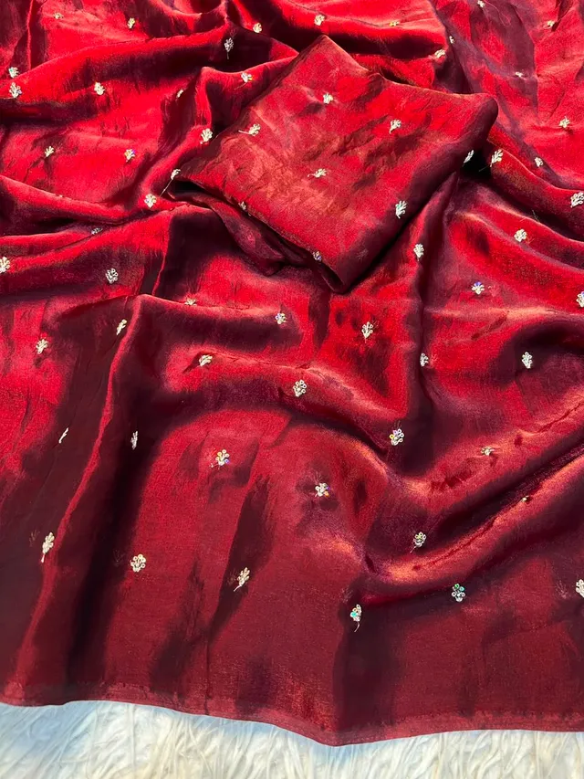 Best Selling Space Satin Multi Sequence Work Saree - View 2
