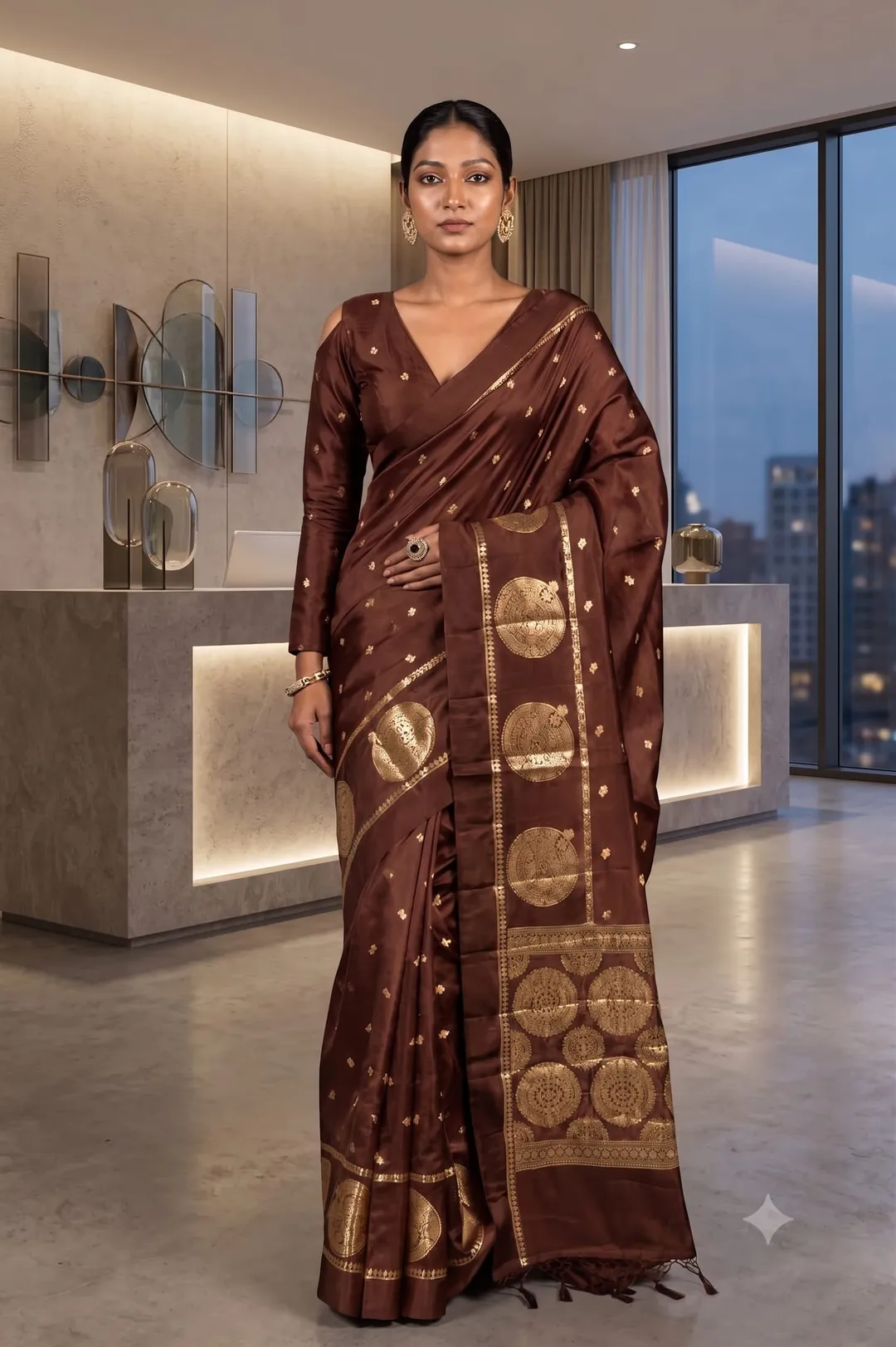 Premium Banarasi Soft Raw Mango Silk Saree - Banarasi Soft Raw Mango Silk Saree Online India - Buy at ₹1899 - Image 1