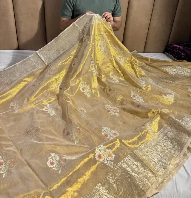 Premium Banarasi Soft Crush Tissue Silk Saree Collection - View 3