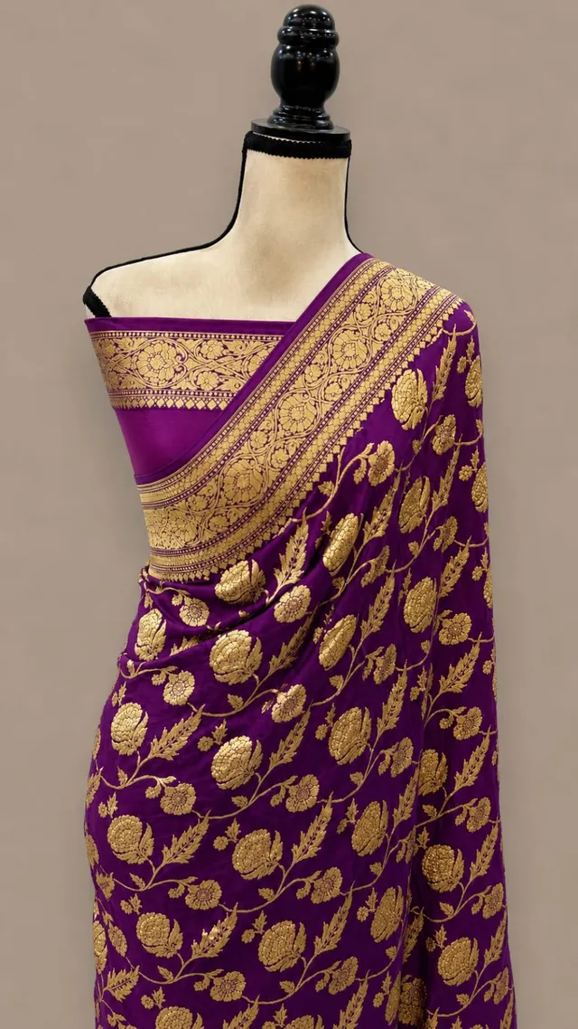 Premium Banarasi Georgette Silk Saree - Premium Banarasi Georgette Silk Saree Online India - Buy at ₹1899 - Image 1