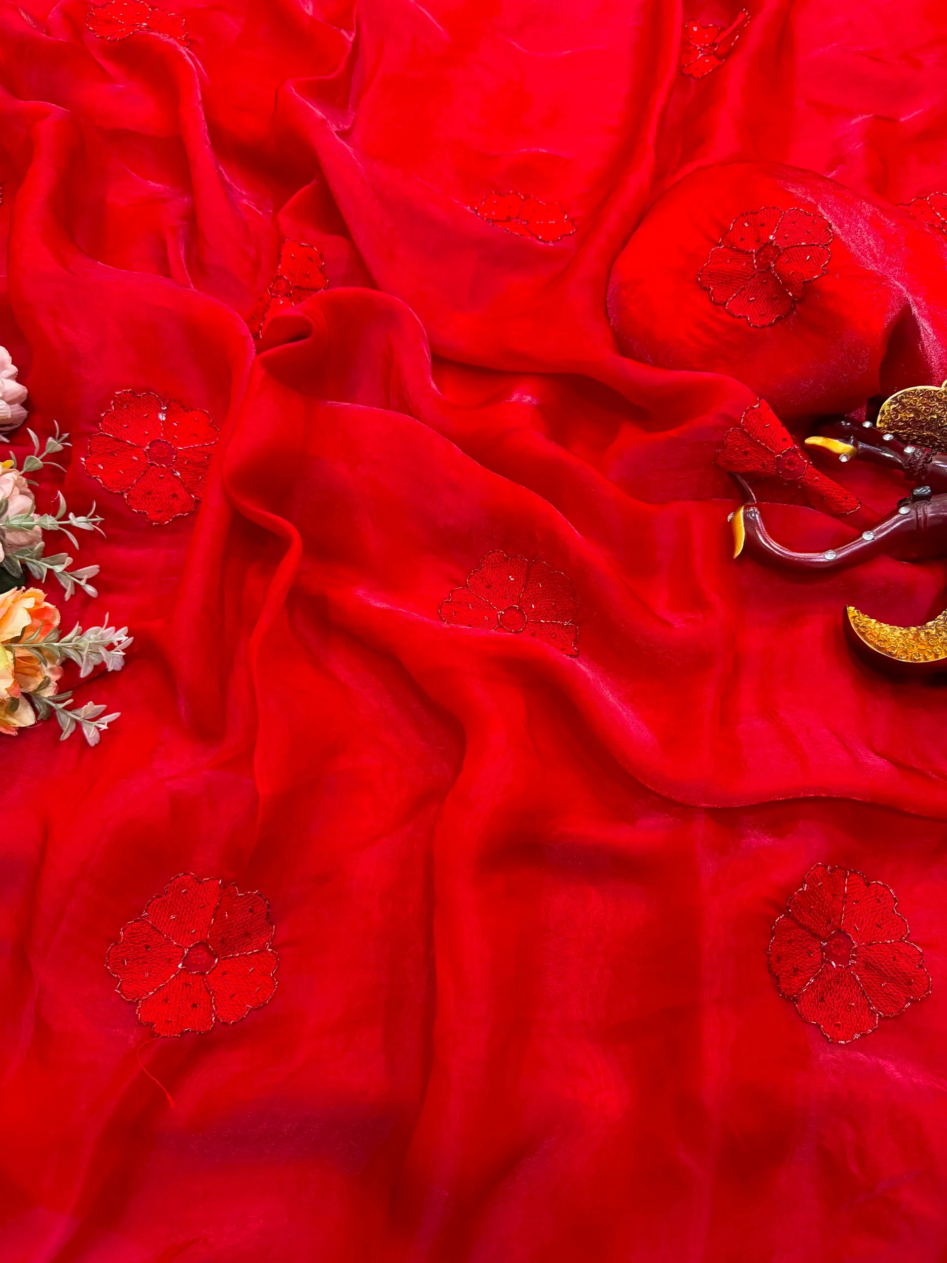 Premium Soft Space Silk Saree with Sequins & Thread Embroidery - View 2