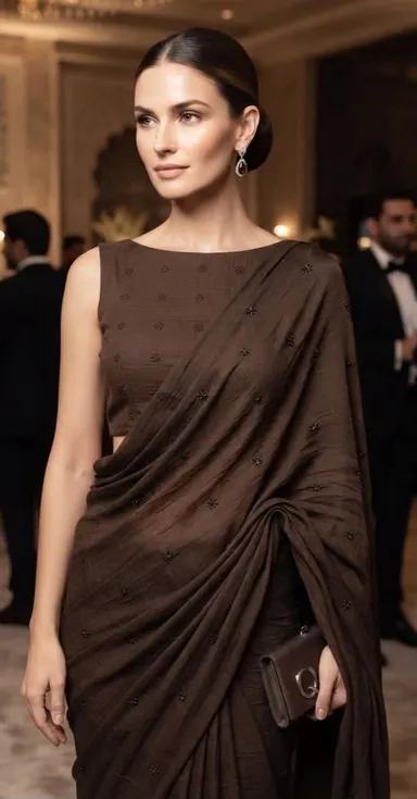 Fresh Arrival – Shree Coffee Crush Saree Collection - Premium Partywear Crush Fabric Saree Online India - Buy at ₹1450 - Image 1