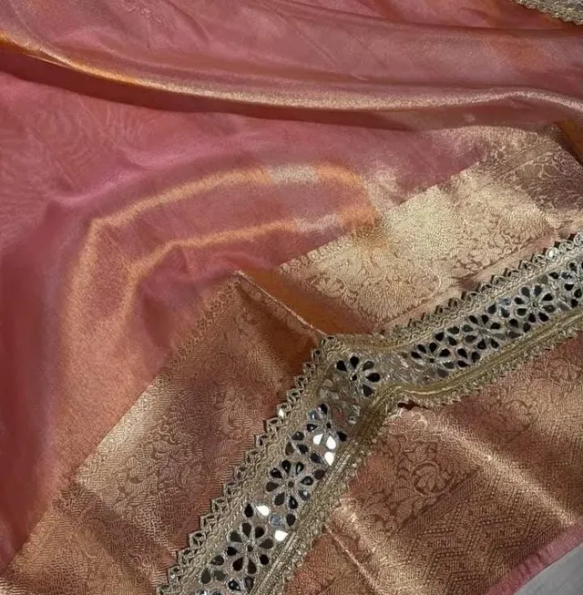 Premium Banarasi Soft Glass Tissue Silk Saree - View 2