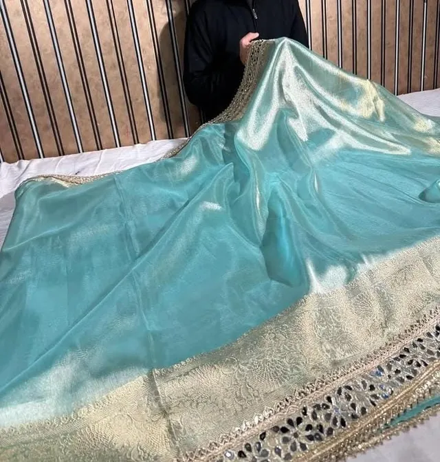 Premium Banarasi Soft Glass Tissue Silk Saree - Banarasi Soft Glass Tissue Silk Saree Online India - Buy at ₹2099 - Image 1