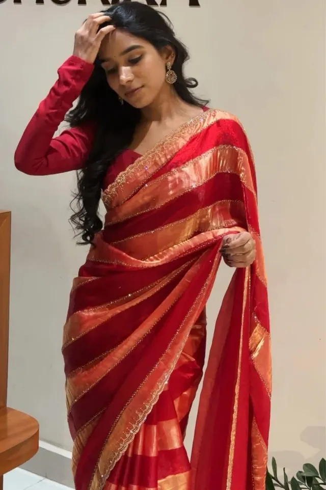 New Trending Fendy Val Swarovski Saree - View 2