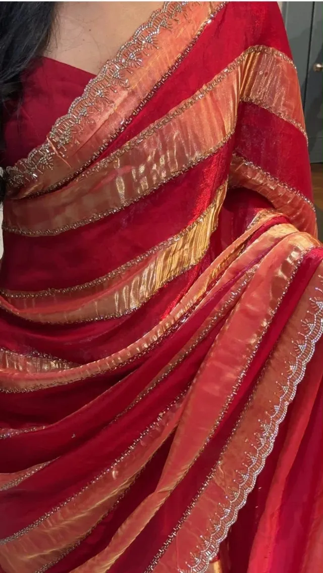New Trending Fendy Val Swarovski Saree - View 3