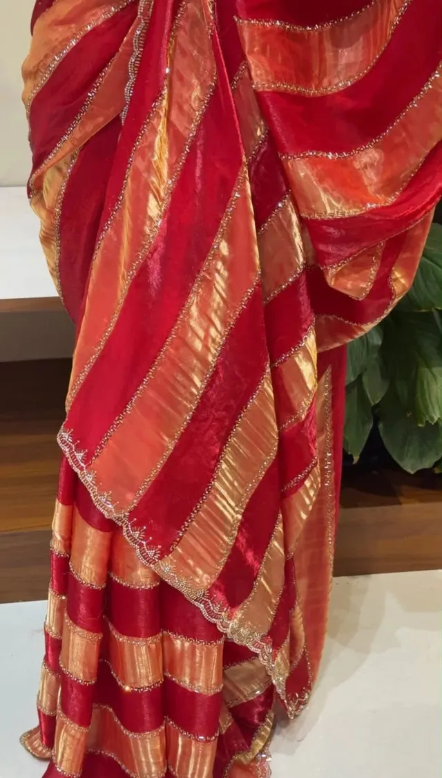 New Trending Fendy Val Swarovski Saree - View 4