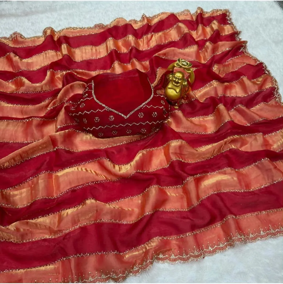 New Trending Fendy Val Swarovski Saree - View 6