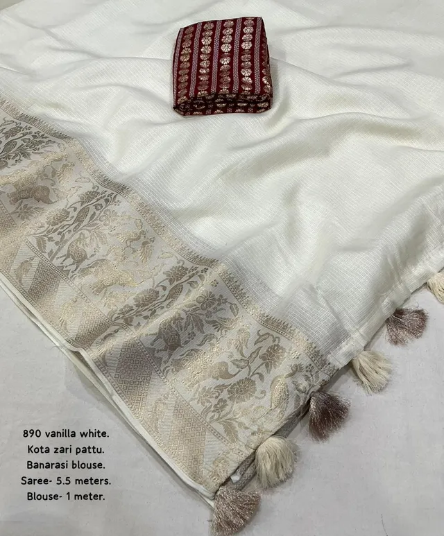 New Arrival – Banarasi Kota Silk Saree Collection - Premium Soft Banarasi Kota Silk Saree Online India - Buy at ₹1250 - Image 1