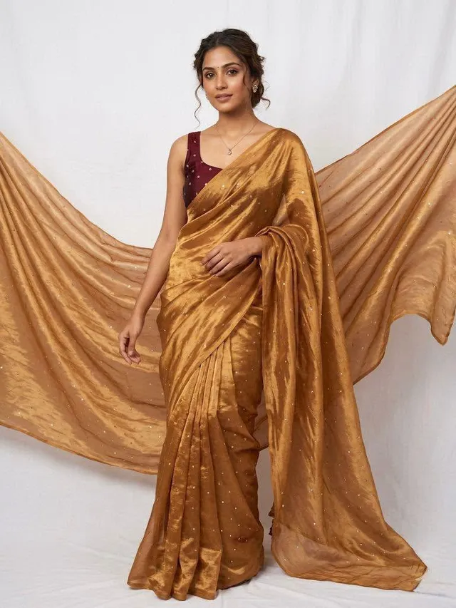 Premium Space Silk Saree with 3mm Sequin Butties - Premium Space Silk Saree Online India - Buy at ₹1299 - Image 1