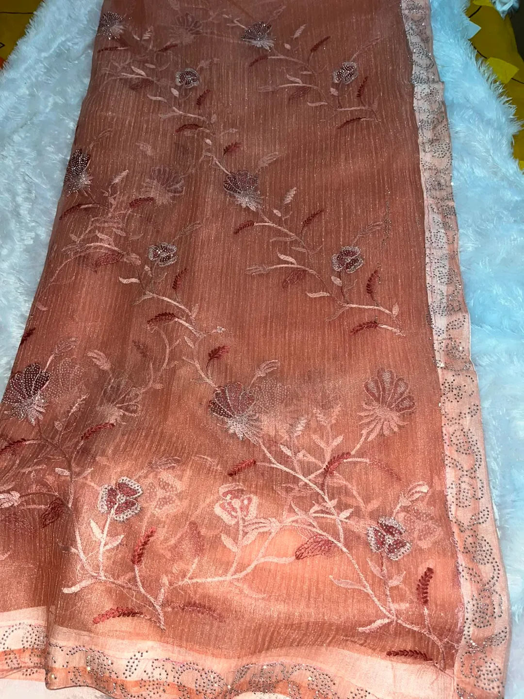 Premium Designer Net Saree with Swarovski Work - View 2