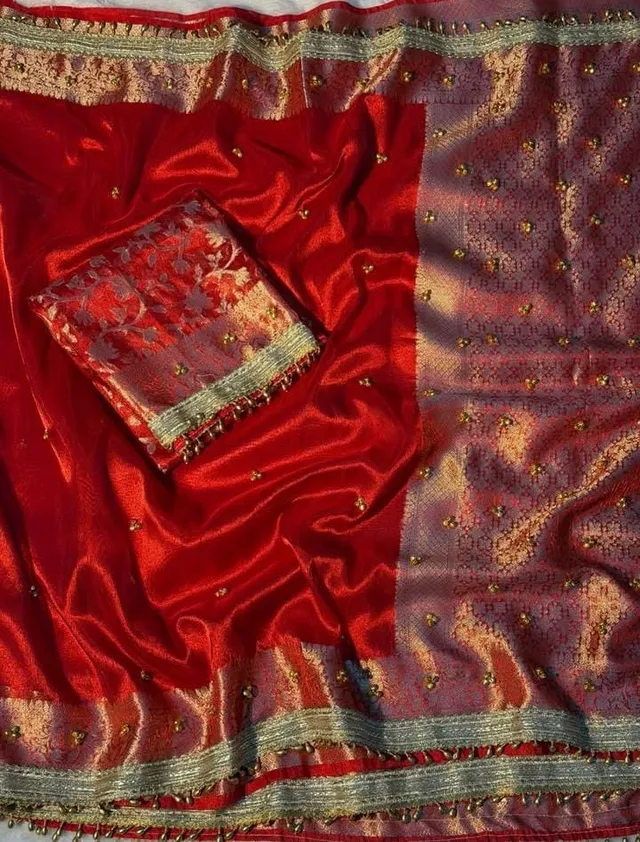 Fresh Launch – Premium Banarasi Soft Tissue Silk Ghungroo Saree - Premium Banarasi Soft Tissue Silk Saree