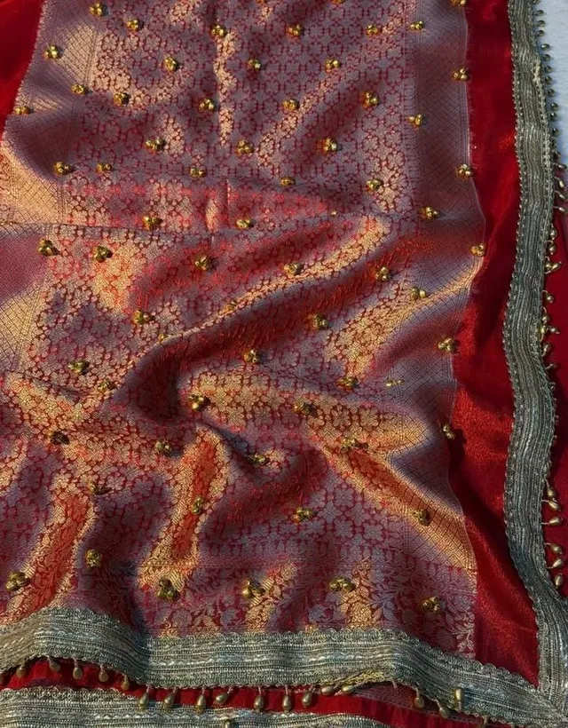 Fresh Launch – Premium Banarasi Soft Tissue Silk Ghungroo Saree - View 4