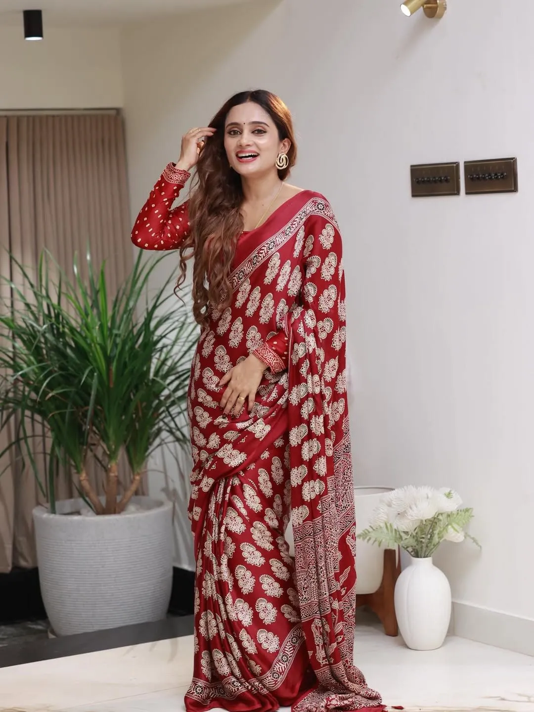Original Japan Satin Silk Saree - View 3