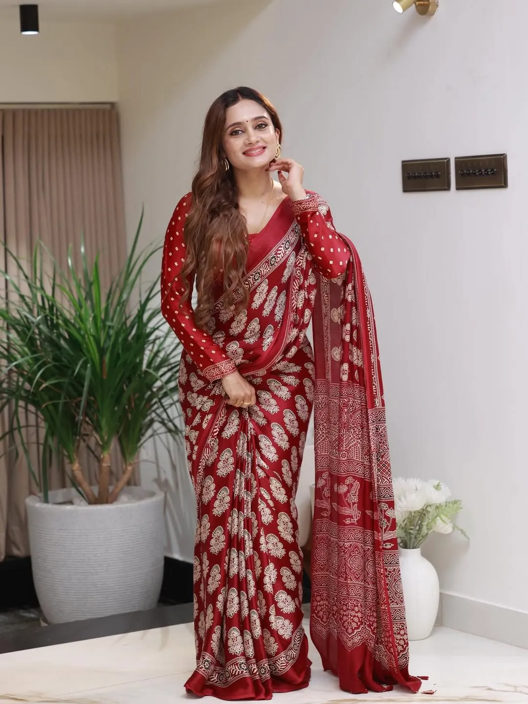 Original Japan Satin Silk Saree - View 5