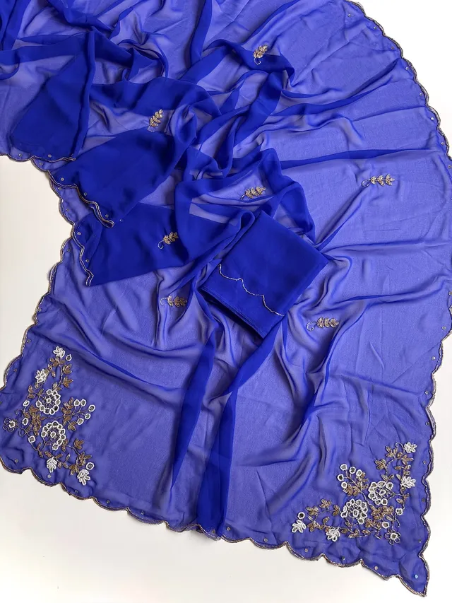 Premium Pure Georgette Handwork Saree Collection