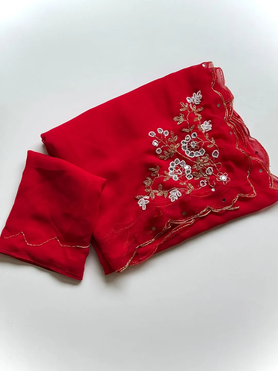 Premium Pure Georgette Handwork Saree - View 3