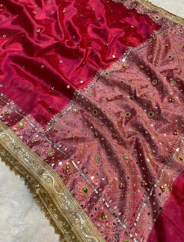 Premium Banarasi Soft Tissue Silk Ghungroo & Stone Work Saree - Premium Banarasi Soft Tissue Silk Saree