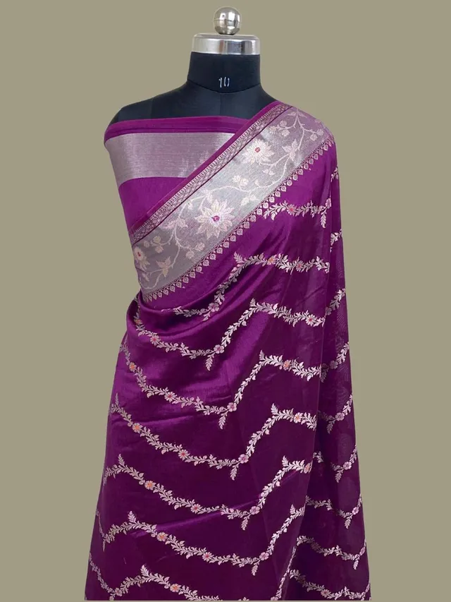 Premium Banarasi Semi Chiniya Silk Saree - Premium Banarasi Semi Chiniya Silk Saree Online India - Buy at ₹1799 - Image 1