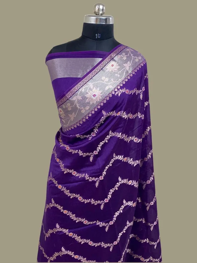 Premium Banarasi Semi Chiniya Silk Saree - Premium Banarasi Semi Chiniya Silk Saree Online India - Buy at ₹1799 - Image 1