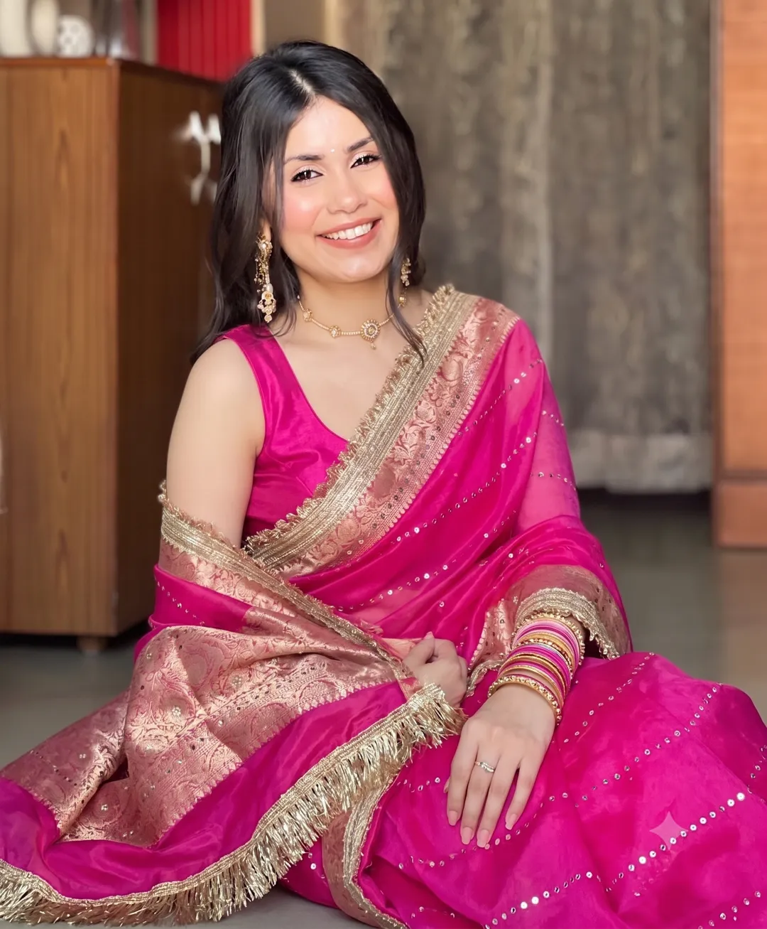 Banarasi Soft Glass Tissue Silk Mirror Work Saree - Banarasi Soft Glass Tissue Silk Saree Online India - Buy at ₹2499 - Image 1