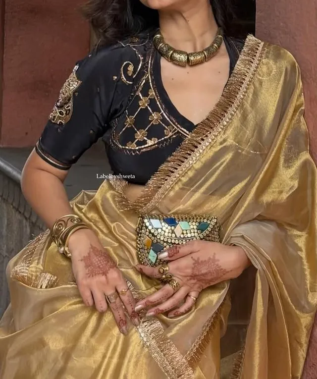 Banarasi Soft Tissue Silk Saree with Zari Weave & Rich Pallu - View 2