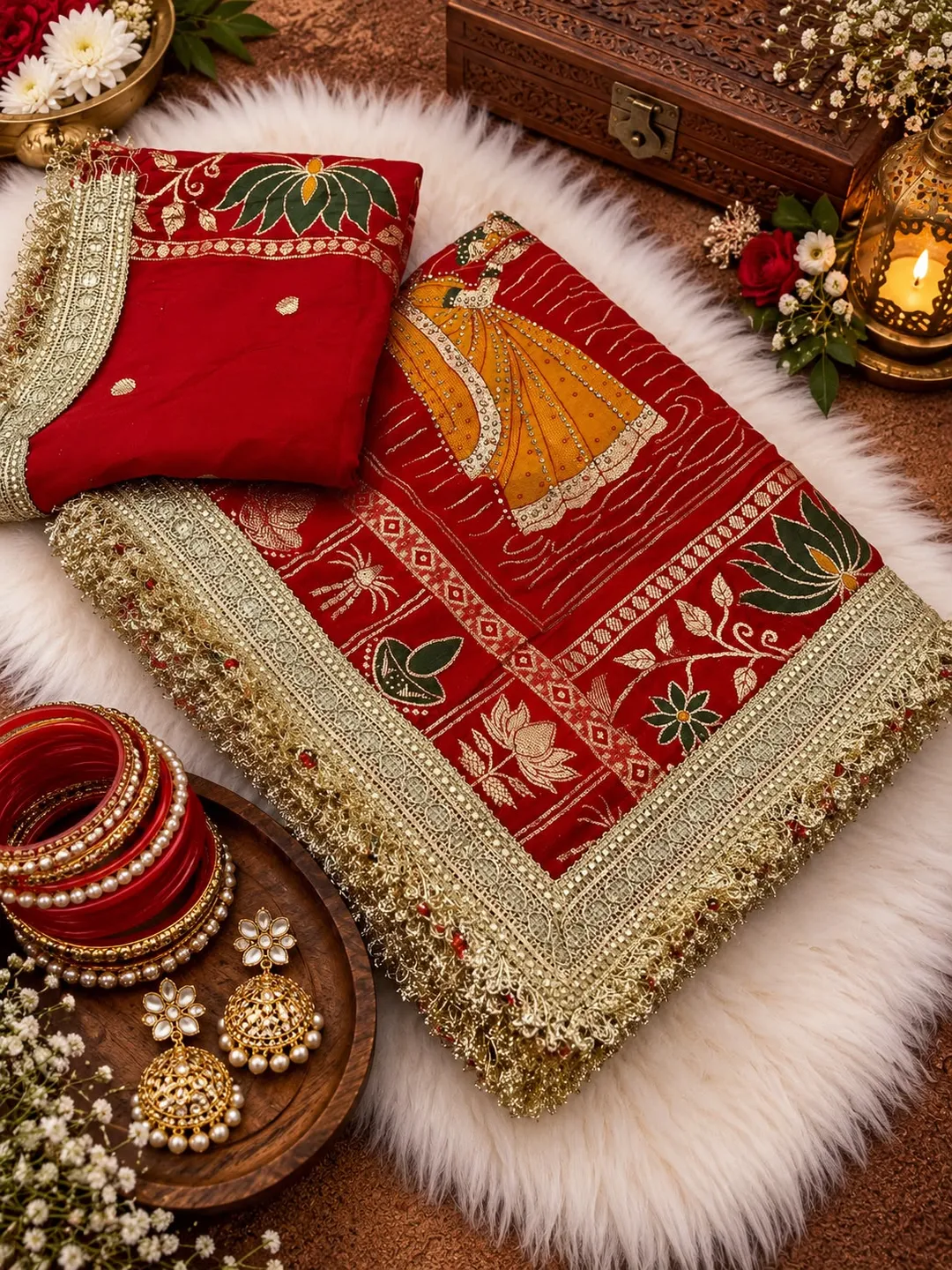 Chath Pooja Special - Dola Viscose Weaving Saree with Rich Meena Pallu & All-Over Swarovski Zarkan Work - View 3