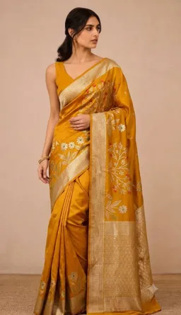 Banarasi Daybal Katan Soft Silk Saree with Floral Zari Weaving - Premium Banarasi Daybal Katan Soft Silk Saree Online India - Buy at ₹1799 - Image 1
