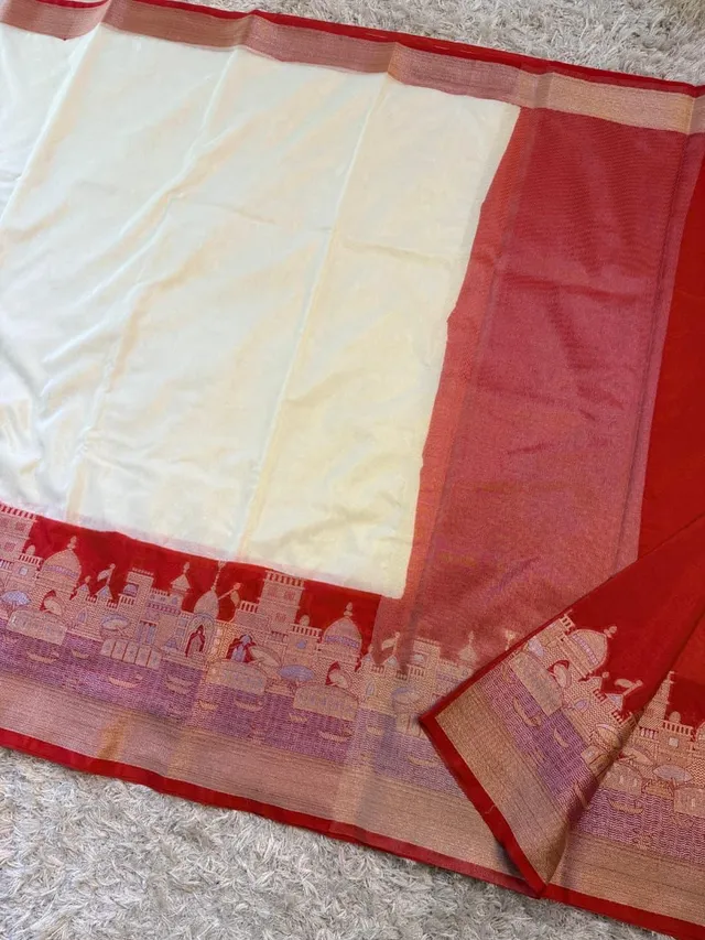 DURGA PUJA SPECIAL - Banarasi Soft Warm Silk Saree - View 2