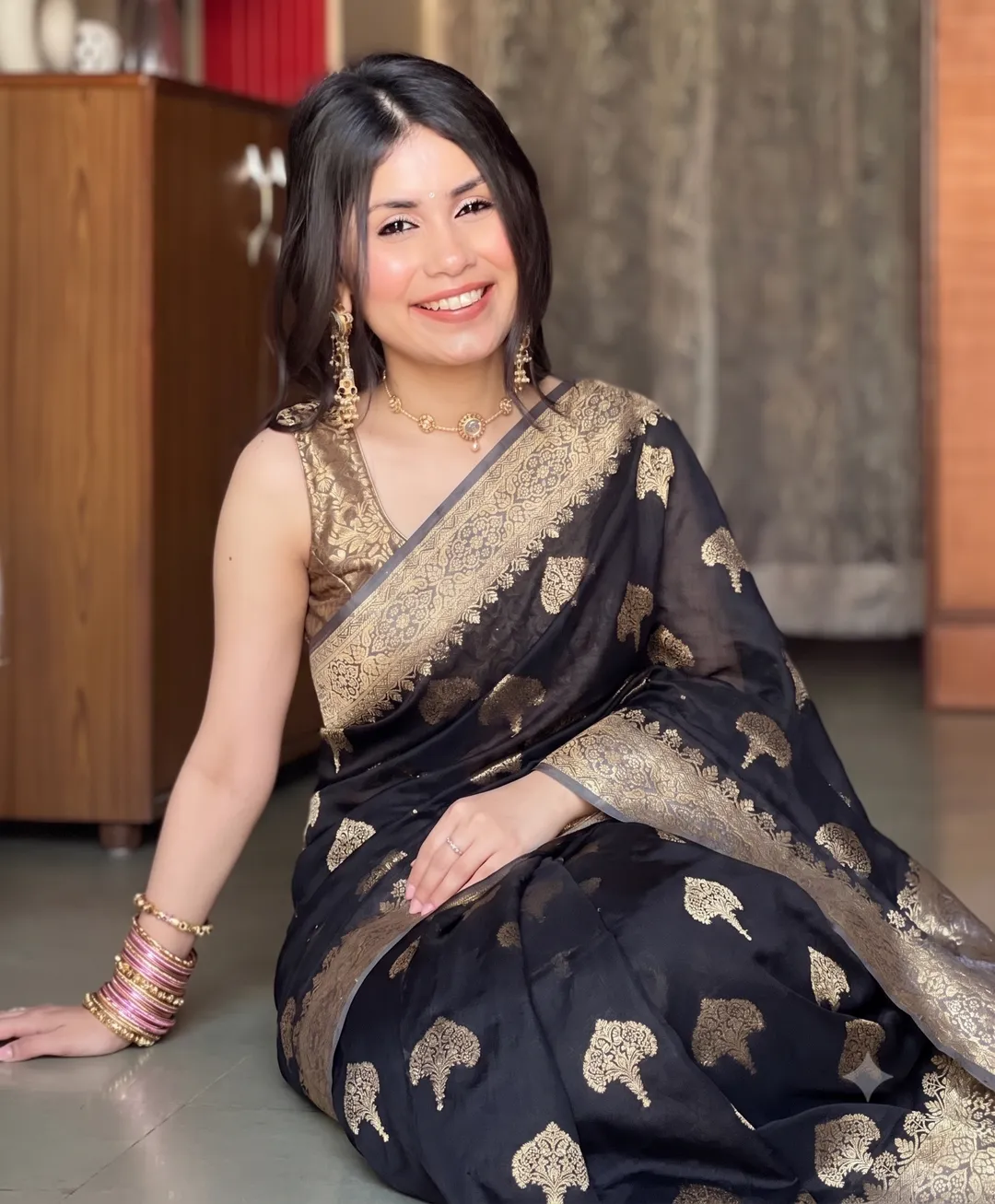 Banarasi Soft Katan Silk Saree with Zari Buta Weave - Premium Banarasi Soft Katan Silk Saree Online India - Buy at ₹2099 - Image 1