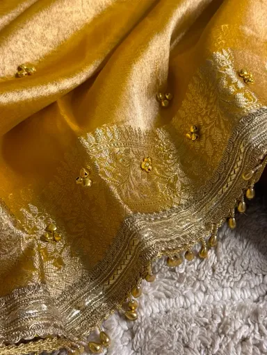 Fresh Launch – Premium Banarasi Soft Tissue Silk Ghungroo Saree - View 4