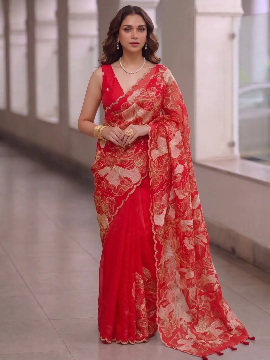 BANARASI SOFT ORGANZA CHIKANKARI SILK SAREE ✨ - Premium Banarasi Soft Organza Chikankari Silk Saree Online India - Buy at ₹2399 - Image 1
